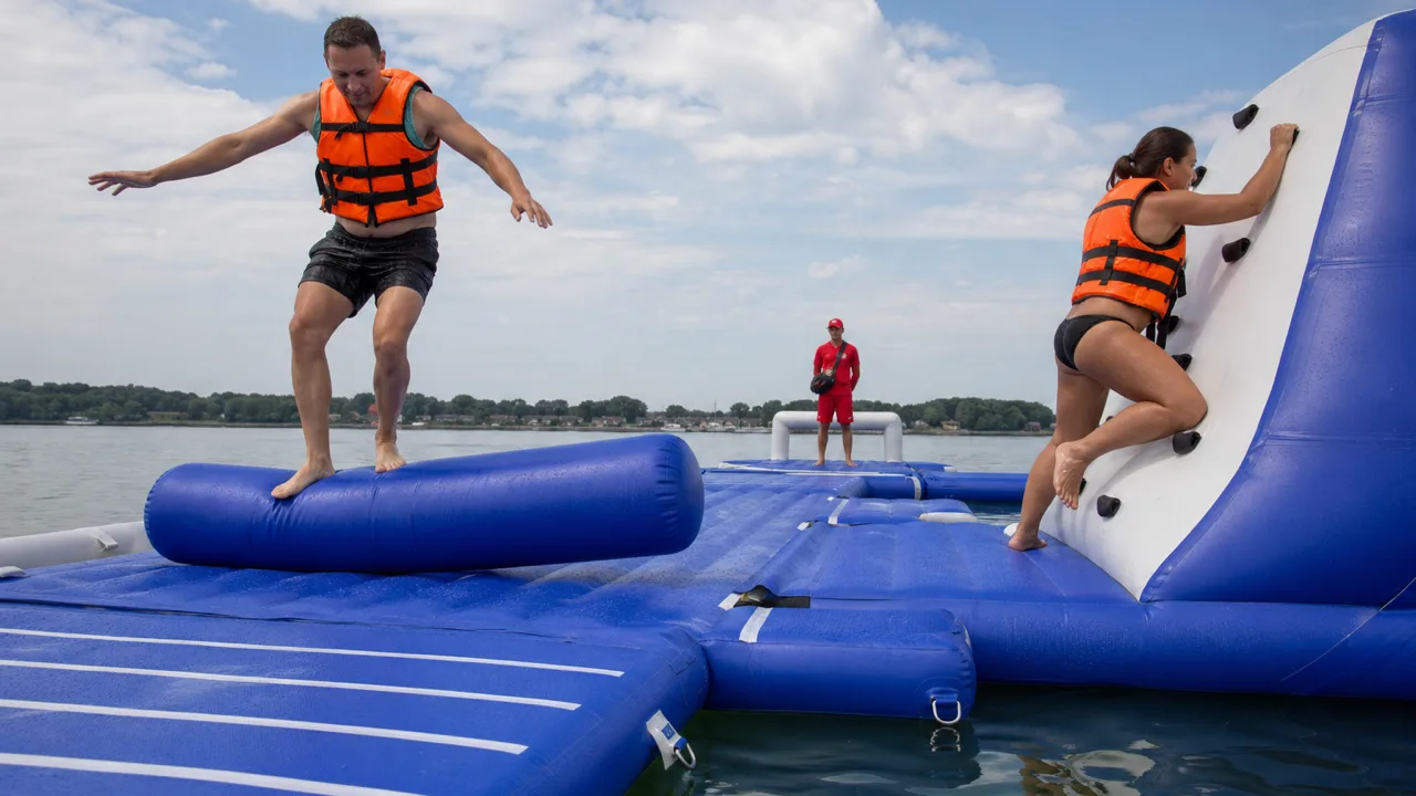 Parcs aquatiques gonflables pour adultes : charges, modules et contraintes de site