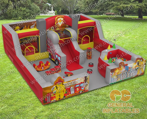 GF-117 Caserne de pompiers aire de jeux intérieure avec softplay et étang de balles